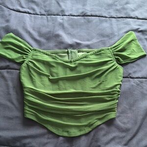 Green Off-Shoulder Women's Top